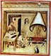 Iraq / Italy: Roasting meat. Illustration from Ibn Butlan's Taqwim al-sihhah or 'Maintenance of Health' (Baghdad, 11th century) published in Italy as the Tacuinum Sanitatis in the 14th century