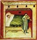 Iraq / Italy: Music as an aid in insomnia. Illustration from Ibn Butlan's Taqwim al-sihhah or 'Maintenance of Health' (Baghdad, 11th century) published in Italy as the Tacuinum Sanitatis in the 14th century